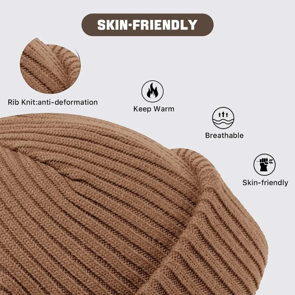 Men's Beige Balaclava Ski Mask Beanie Ski Face Mask Winter Warm Skull Cap